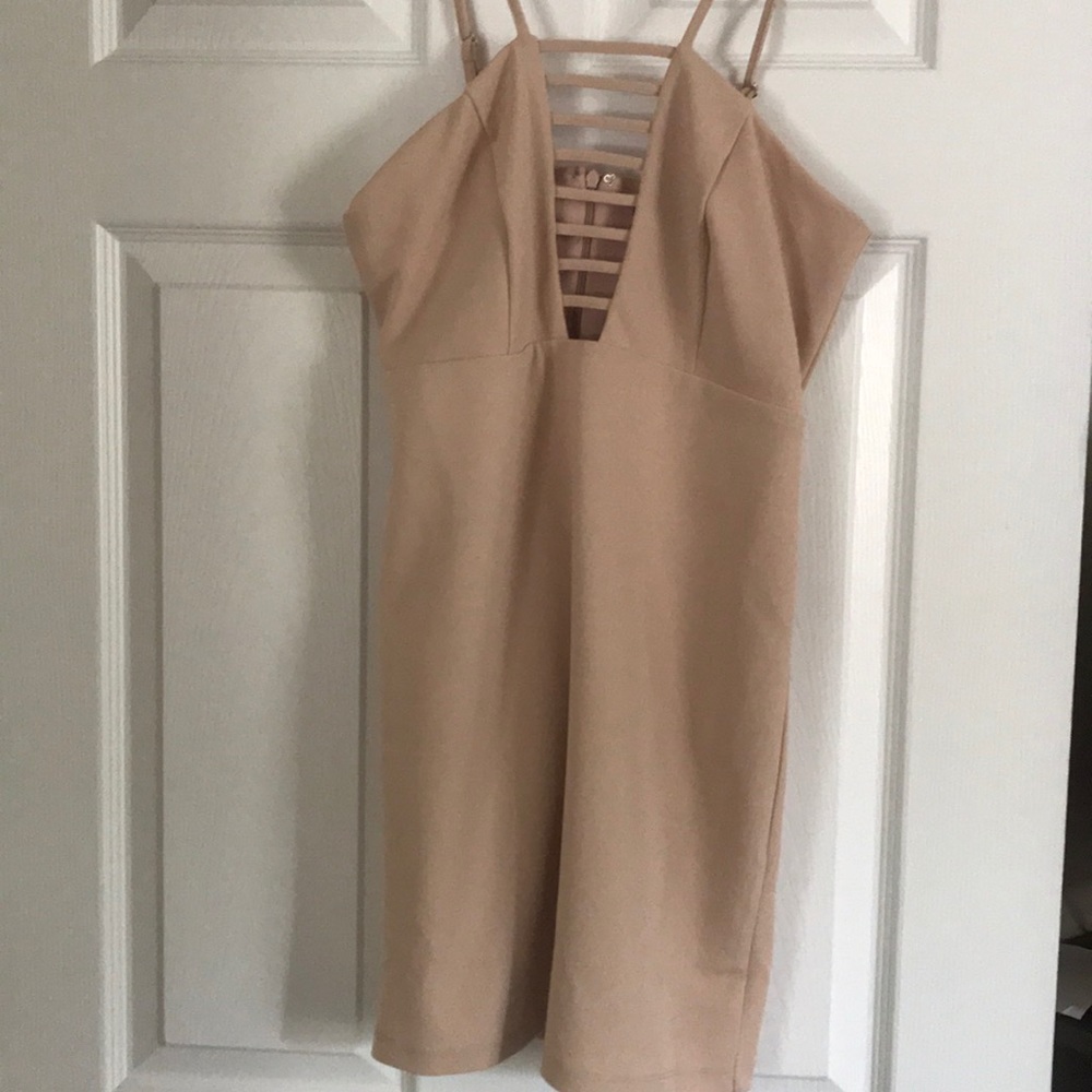 Beige mini dress